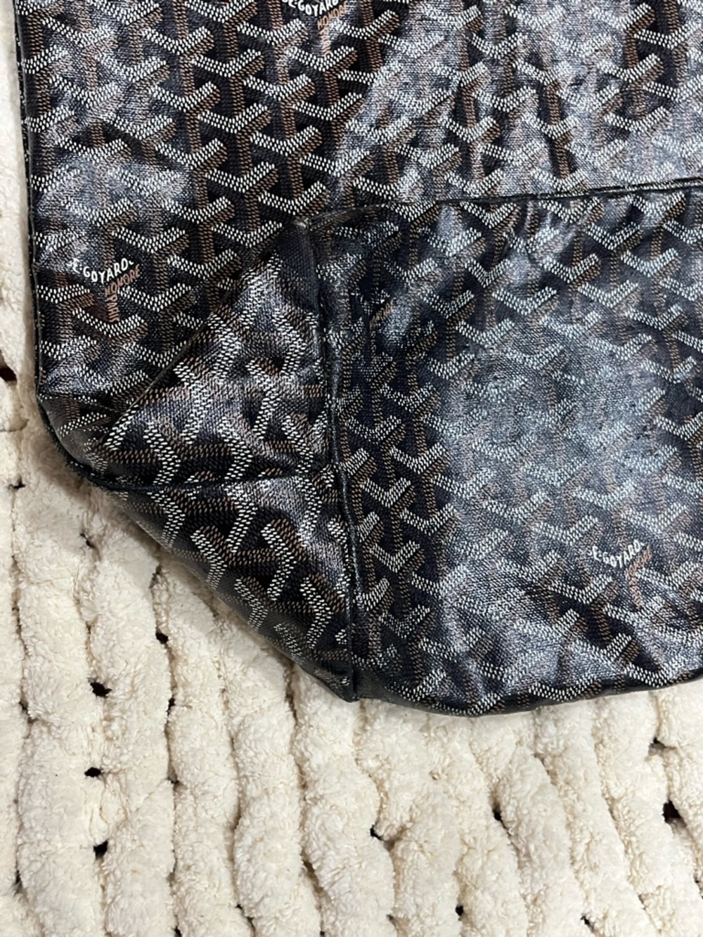GOYARD Saint Louis Black Monogram Coated Canvas Tote Bag - Picture 13 of 15